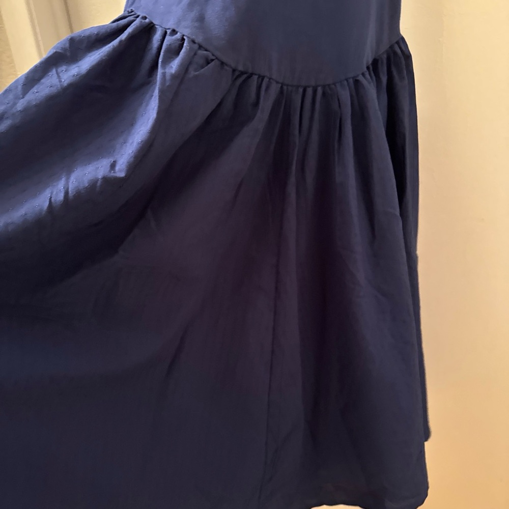 free people Afternoon Elegance stretch-cotton midi dress navy sz s - Picture 7 of 8
